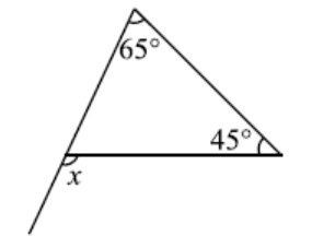 Triangle with two angles 45 and 65 degrees