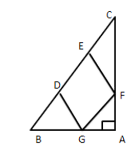 DEFG is a square and $ \angle BAC={{90}^{{}^\circ }}, $