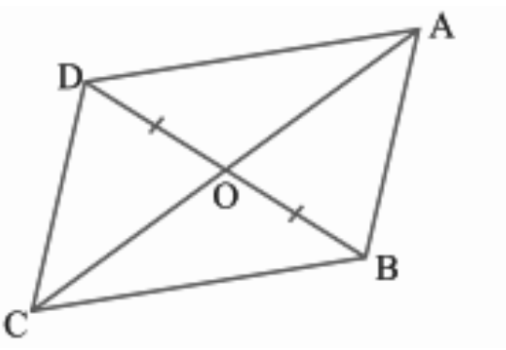 Quadrilateral ABCD, OB = OD