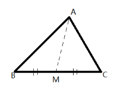 Triangle ABC, with AM median
