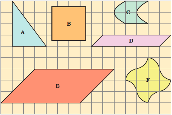 the area of the shapes below