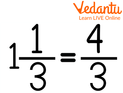 Conversion of Mixed fraction to Improper Fraction