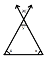 Triangle where vertical opposite angles are equal