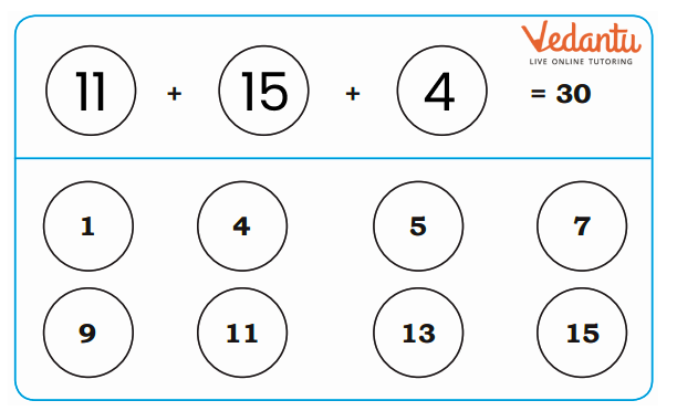 Solution for Select balls to make a total of 30