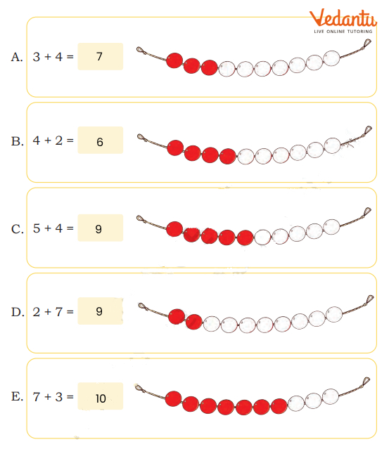 Class 1 answer for the total number of coloured beads