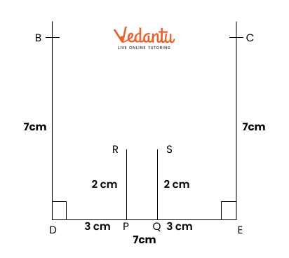 draw an house with 4 perpendicular lines and one horizontal line