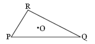 Triangle in which any point O is in the interior