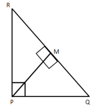 right triangle right angled at P and M is a point on QR