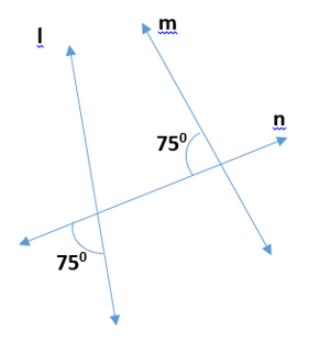 Adjoining figure, of two lines l,m along with transversal n
