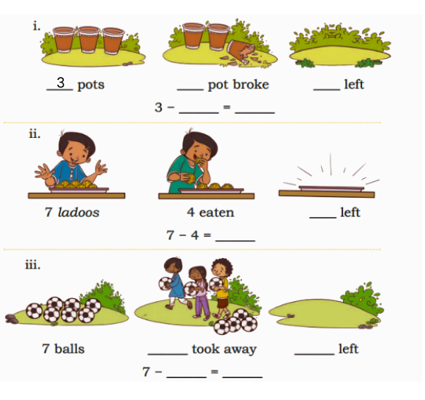 fill in the blanks -> subtraction