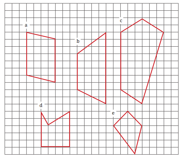 the figures below by dividing them into rectangles and triangles.