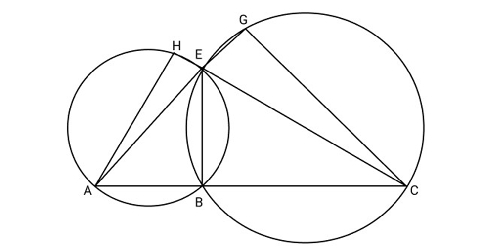 Given that ABC AEG and HEC are straight lines.