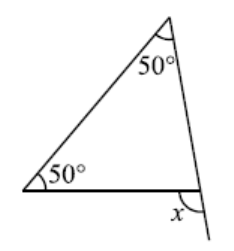 Triangle with two angles 50 and 50 degrees