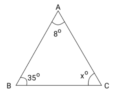 Triangle ABC with angles