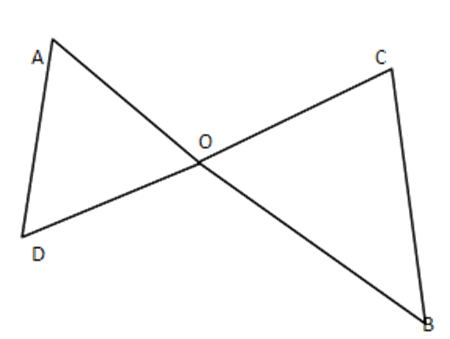 $ \vartriangle AOD\,\, $ and $ \vartriangle BOC, $