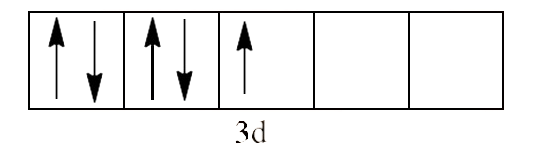 one unpaired electron in the d-orbital