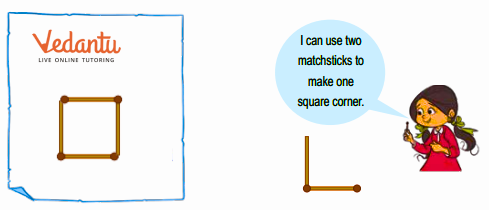 Murugan made three squares with 10 matchsticks.