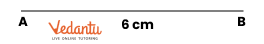 draw a line AB equal to 6 cm