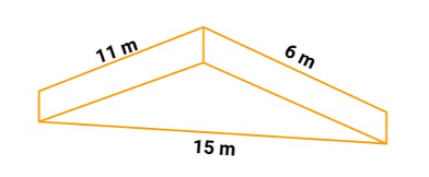 Sides of coloured triangular wall