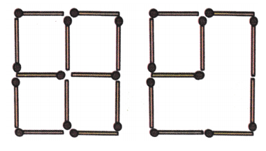 Solution for Make 2 squares bye removing two matchsticks