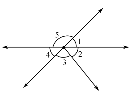 In which angles 1 and 5 form a linear pair