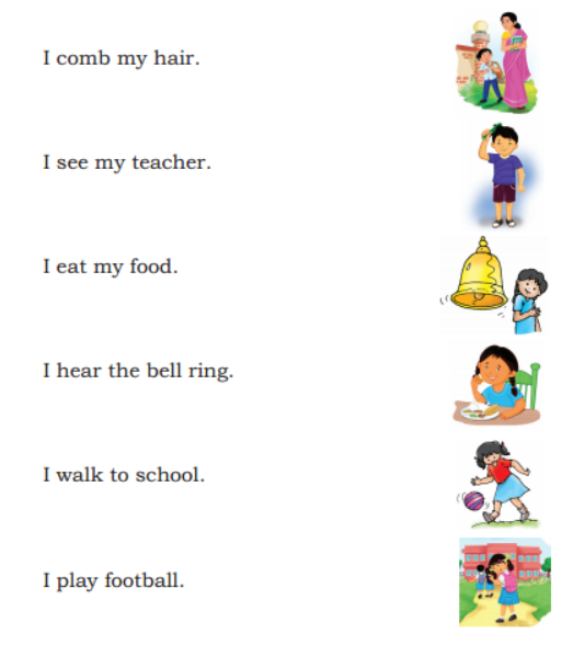 Match the pictures with the sentences