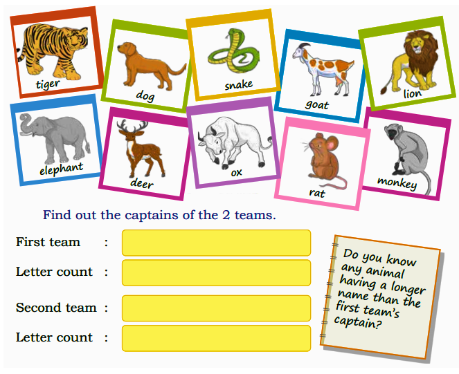 make 2 teams with the animals