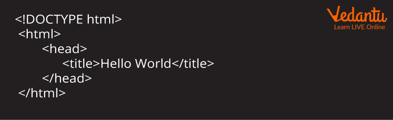 Code snippet showing how to add title to a web page