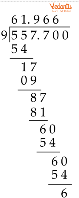 How To Divide Decimals By Whole Numbers With Remainder