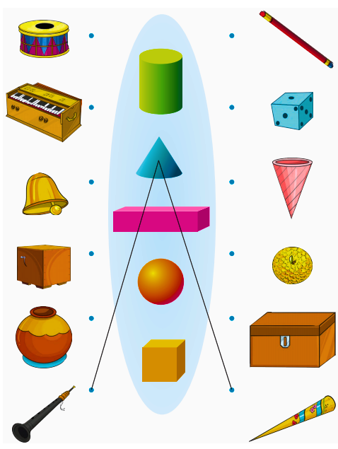 Match the objects by their shapes