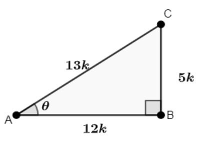 A triangle ABC right angled at B and angle A is 𝛳