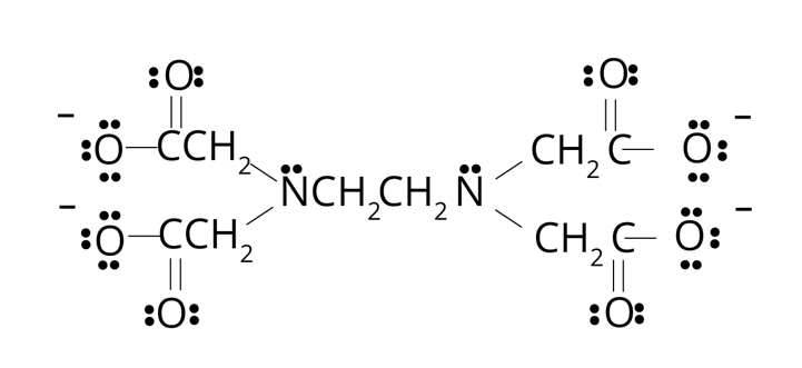 EDTA–4 :  A hexadentate (polydentate) ligand