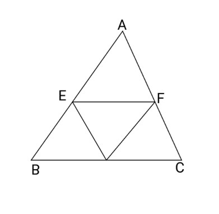 $\Delta ABC,D,E,F$ are respectively the mid-Points of sides ${\text{AB}},{\text{DC}}$ and ${\text{CA}}$.