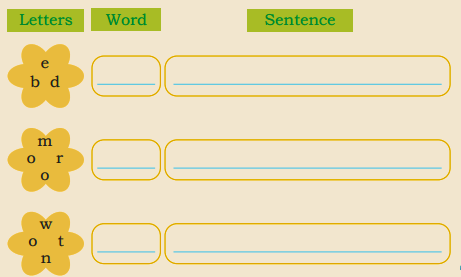 Form words with the sets of letters given in the circles