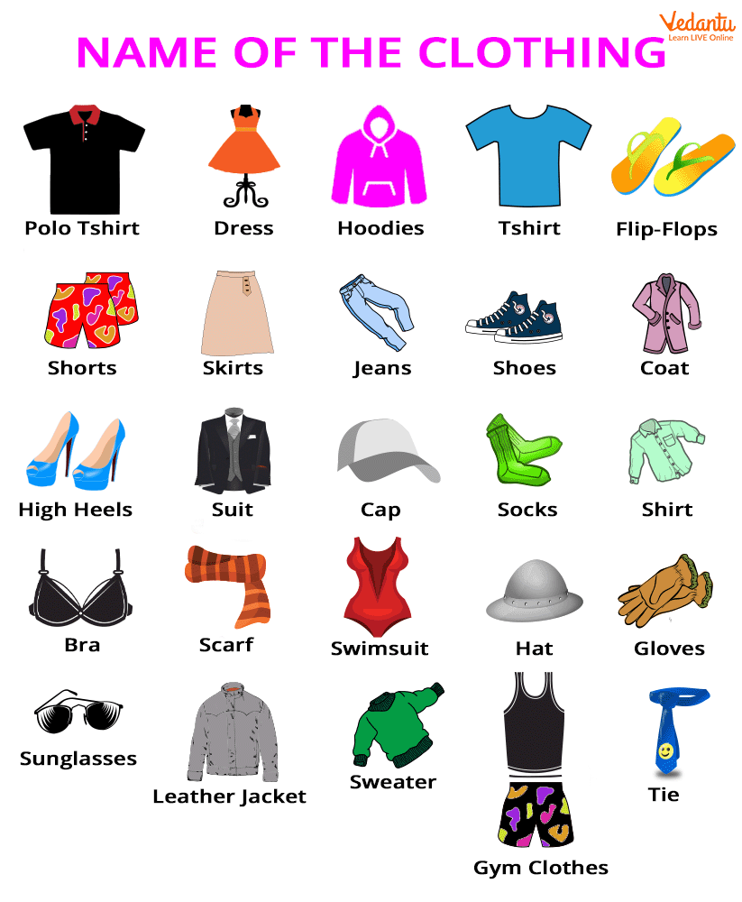 Clothes Name in English and Hindi With Pictures and Pdf