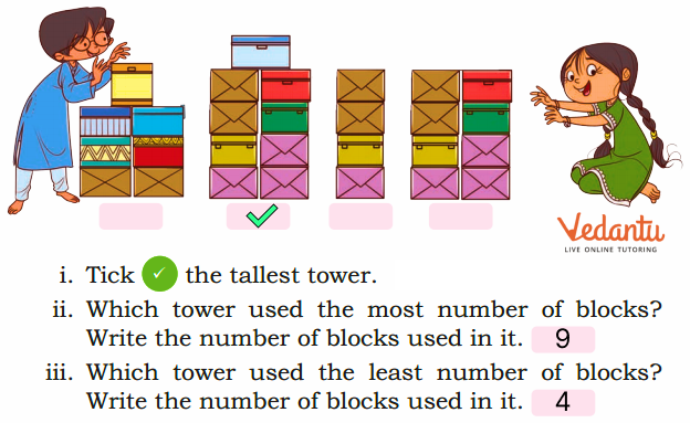 A group of friends while playing built some towers solution