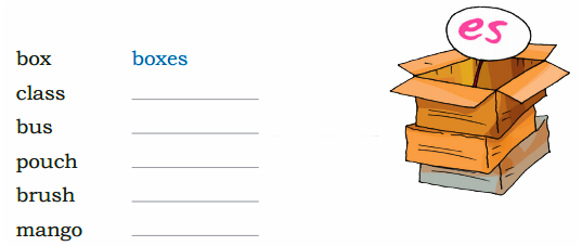 Plural of the words by adding 'es'