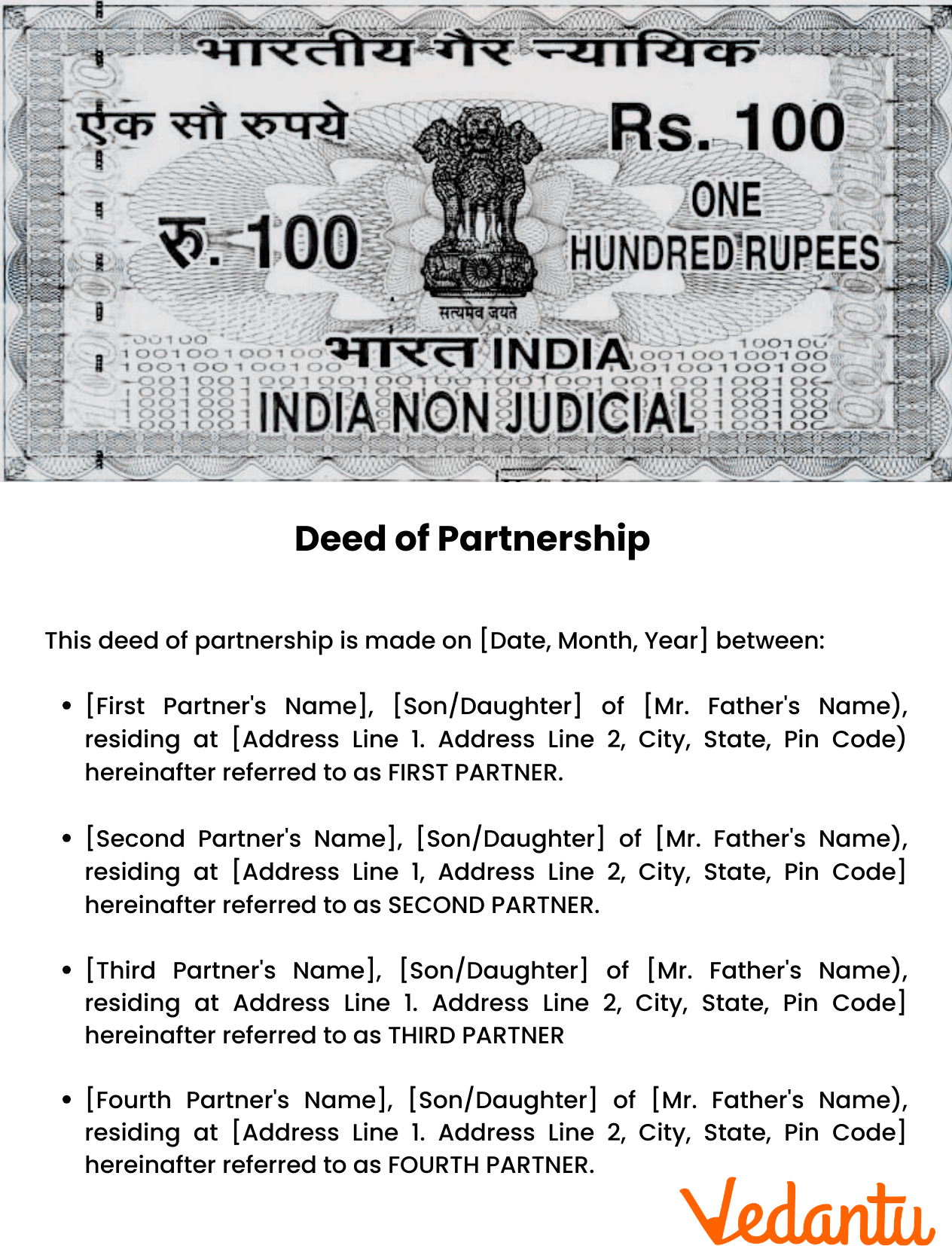 Partnership Deed Sample