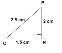 Triangle PQR with PQ=2.5cm, PR2cm and QR=1.5cm