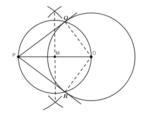 Two circles with tangent PQ and RS