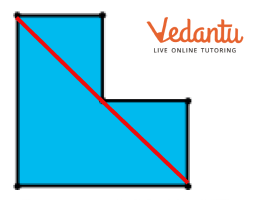 one line to split the shape into 3 triangles