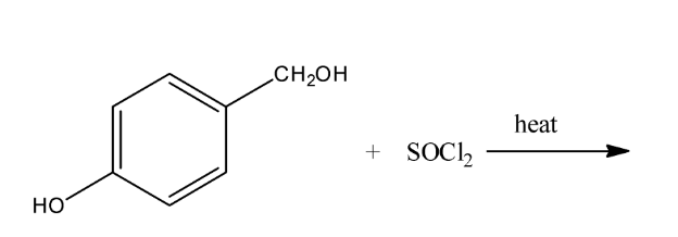 Complete reaction between organic compound containing hydroxyl group and thionyl chloride