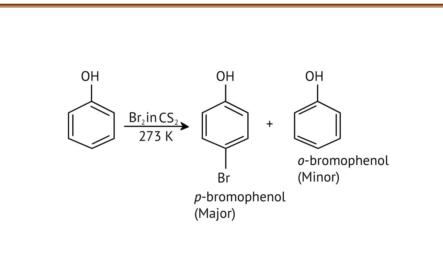 The products obtained are p-bromophenol and o-bromophenol