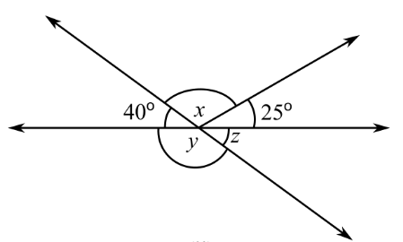 Figure in which two angles Y and Z form a linear pair