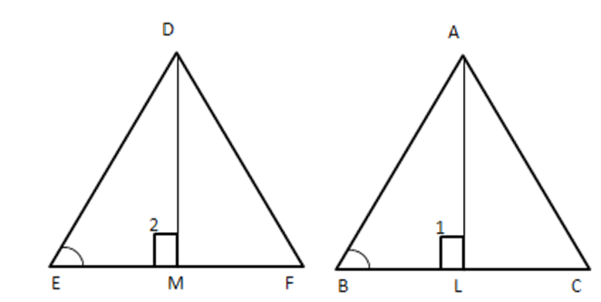 Two triangles ABC and DEF