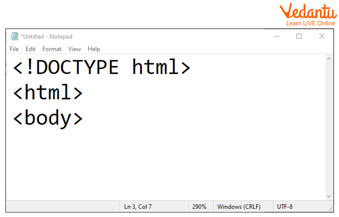 Type HTML content