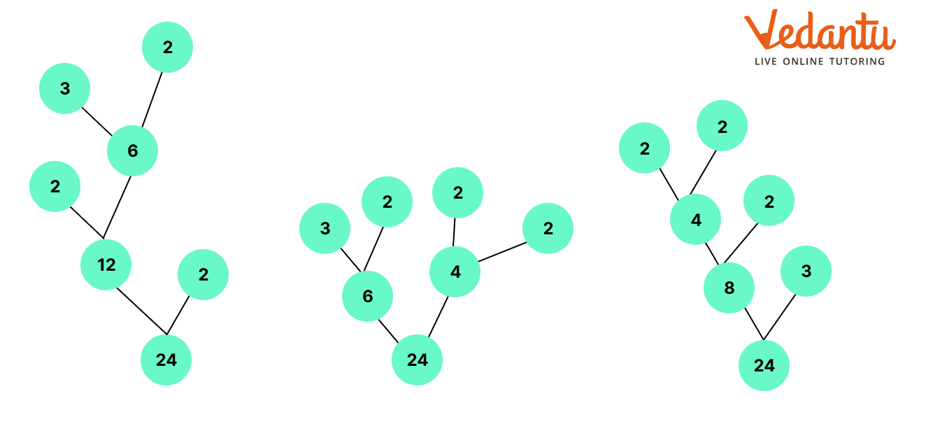 No ways for a factor tree for 24