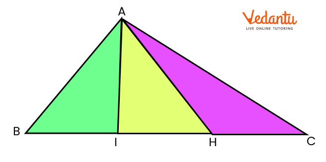 Three equal parts of this triangle in a different way