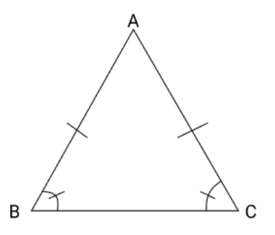 Isosceles triangle with equal angles
