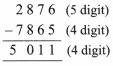 difference = 5 0 11 (4 digit)